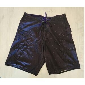 DC Men's Boardshorts SZ 36 Black Purple Y2K Skater Grunge